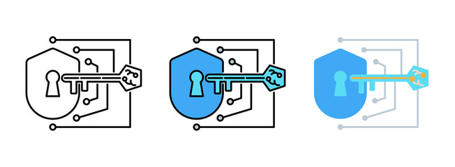 Artificial Intelligence or ai icon set isolated on white background for web design