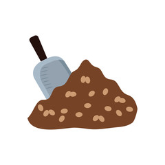 Isolated coffee beans and shovel flat style icon vector design