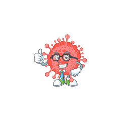 Coronavirus disaster successful Businessman cartoon design with glasses and tie