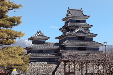 Naklejka premium 春の松本城の風景