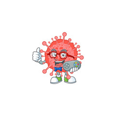 Talented coronavirus disaster gamer mascot design using controller
