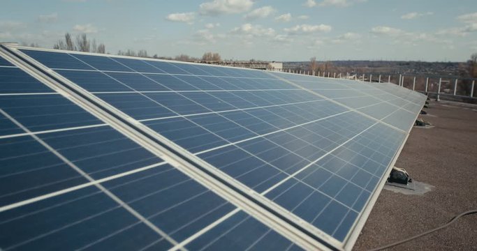 Solar panels on flat roof