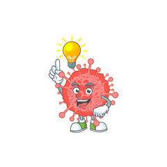 Coronavirus disaster mascot character design with have an idea cute gesture