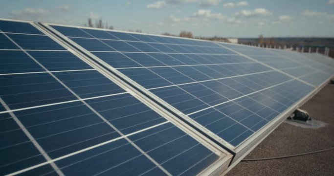Solar panels on flat roof