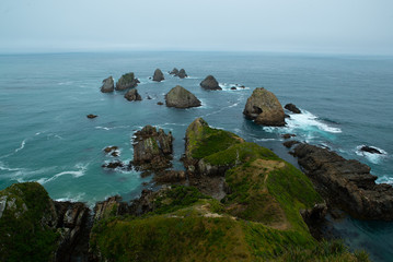 Rocks and sea at Nugget Point New Zealand
