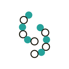 Isolated virus with spheres half line half color style icon vector design
