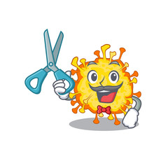 Cool Barber minacovirus mascot in design style