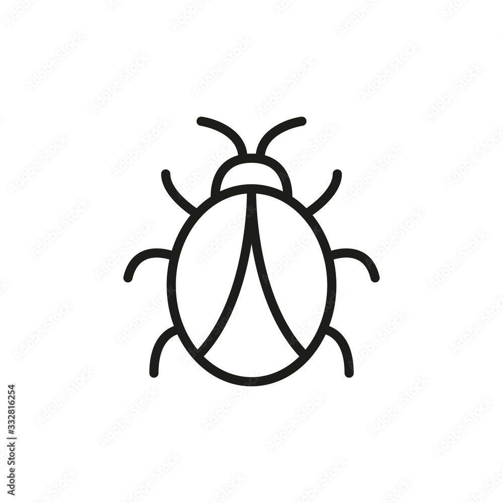 Poster simple bug line icon.