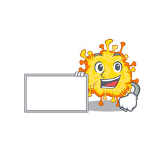 Minacovirus with board cartoon mascot design style