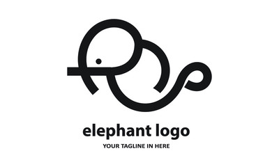 The concept of modern Simple elephant logo design is easy to remember	
