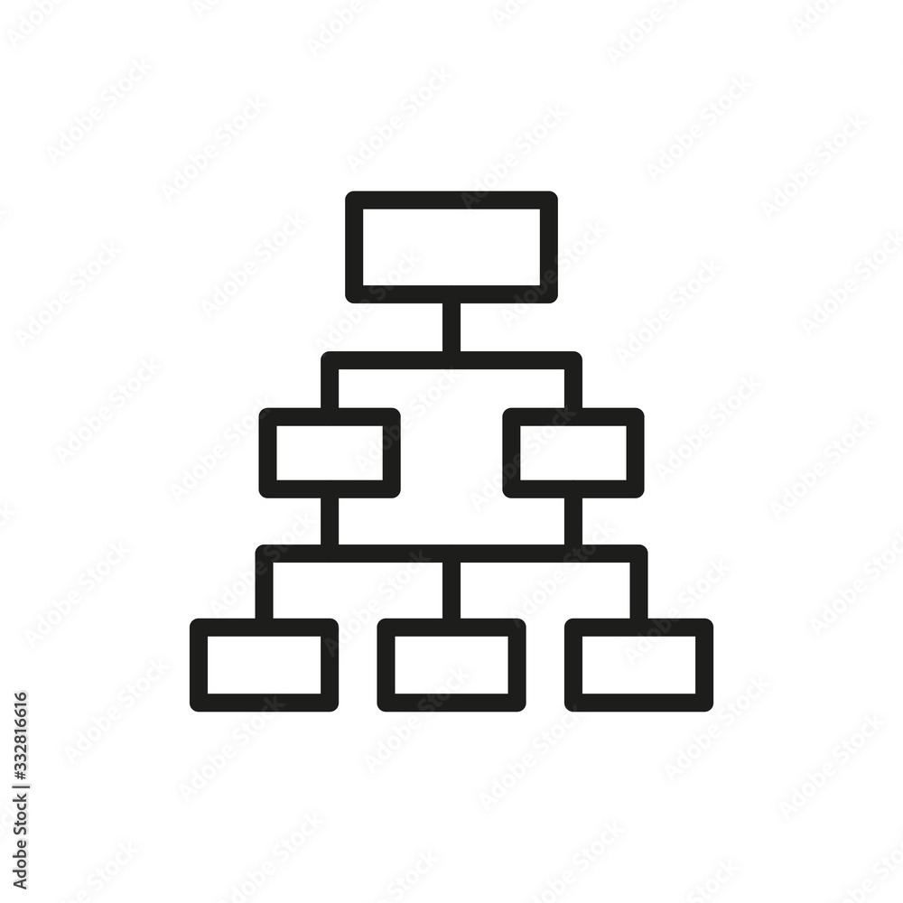 Poster simple hierarchy line icon.