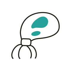 Isolated virus with legs half line half color style icon vector design