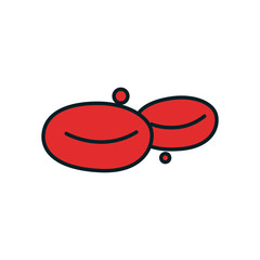 Blood cells line and fill style icon vector design
