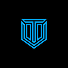 Shield logo concept with the initial letter T.