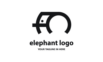 The concept of modern Simple elephant logo design is easy to remember	