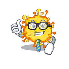 Minacovirus Businessman cartoon character with glasses and tie