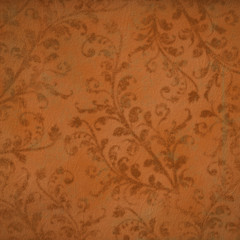 Digitally created background in terra cotta with soft allover vine pattern