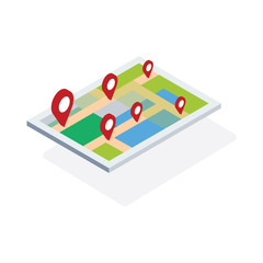 Vector map icon with Pin Pointer