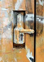 Old rusty padlock