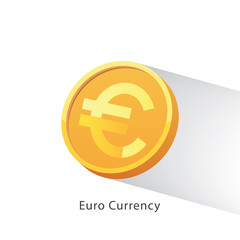 Euro Currency Sign Gold Coin Vector Icon