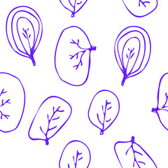 Greeny Sketch Leaf Seamless Pattern