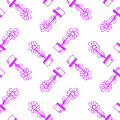 Pink Crossing Flower Pot Pattern