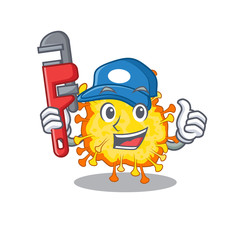Smart Plumber minacovirus on cartoon character design