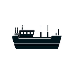 Obraz premium petrol tanker ship icon, silhouette style