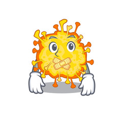 Minacovirus mascot cartoon character design with silent gesture