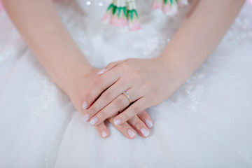 Naklejka premium Picture of woman with wedding ring