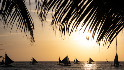 Sunset in Boracay Island in the Philippines
