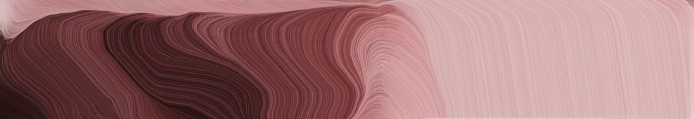 wide colored banner background with tan, very dark pink and old mauve color. contemporary waves design