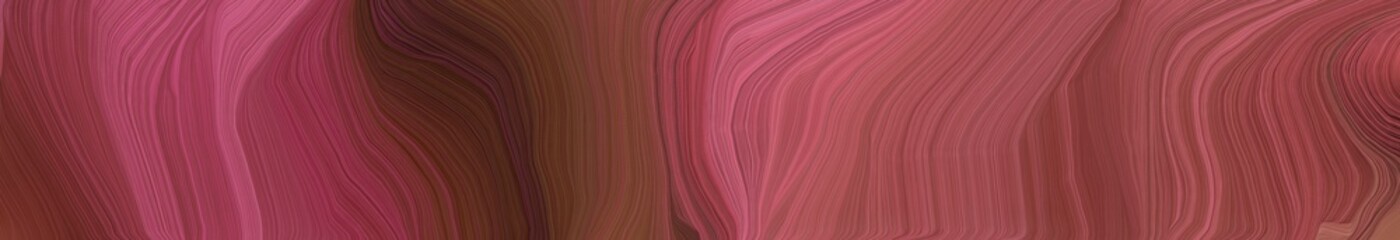 beautiful wide colored banner with dark moderate pink, very dark pink and mulberry  color. abstract waves design
