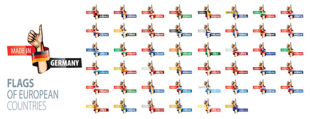 Set of flags of Europe. Vector illustration