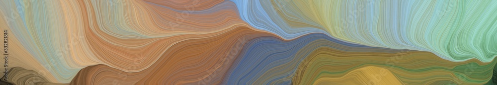 Poster landscape banner with waves. modern soft swirl waves background design with gray gray, pastel blue a