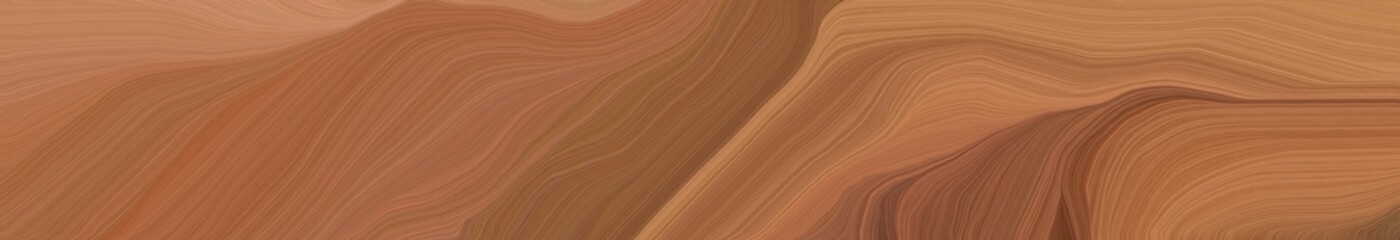 dynamic wide colored banner. modern waves background design with sienna, peru and saddle brown color