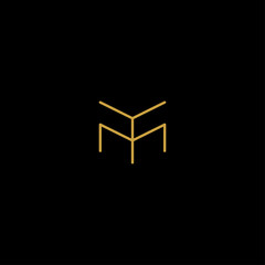 Letter YM MY M Monogram Logo Design Minimal