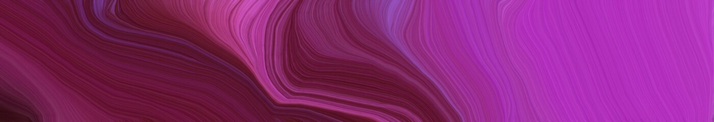 beautiful wide colored banner with old mauve, dark orchid and dark pink color. modern soft swirl waves background illustration