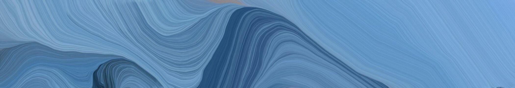 landscape orientation graphic with waves. modern curvy waves background illustration with cadet blue, dark slate gray and teal blue color © Eigens