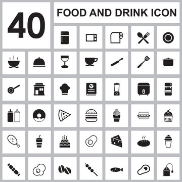 FOOD AND DRICK ICON , food and drink set icon