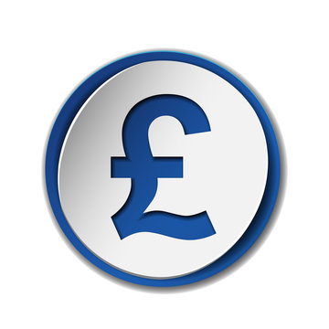 Pound currency symbol on colored circle flat icon
