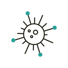 Isolated virus with nucleus half line half color style icon vector design