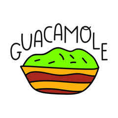 Guacamole. Vector illustration on white background.
