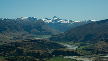Fototapeta premium Mountains from Roy's Peak in Wanaka New Zealand