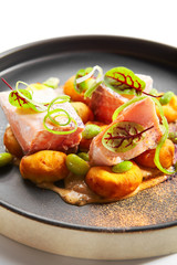 Salmon and cheese croquettes closeup view