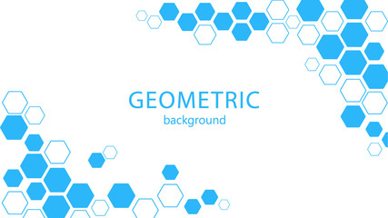 Simple geometric abstract background blue color vector illustration with plase for text in a centre composition