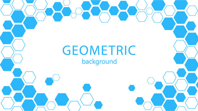 Simple geometric abstract background blue color vector illustration with plase for text
