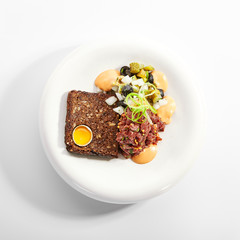 Beef tartare top view