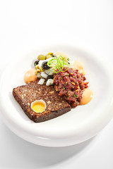 Beef tartare closeup view