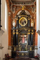 Fototapeta na wymiar Lublin, Poland - Mother of God chapel, Guardian of Preachers Order by Ossolinski family in St. Stanislav Basilica of Dominican Order in historic old town quarter